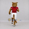 Custom Tan and Red Cougar Mascot Costume Adult Full Body Suit for Sports Events Custom Tan and Red Cougar Mascot Costume Adult Full Body Suit for Sports Events
