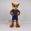 Custom Brown and Blue Fox Mascot Costume Adult Full Body Suit for School Events Custom Brown and Blue Fox Mascot Costume Adult Full Body Suit for School Events
