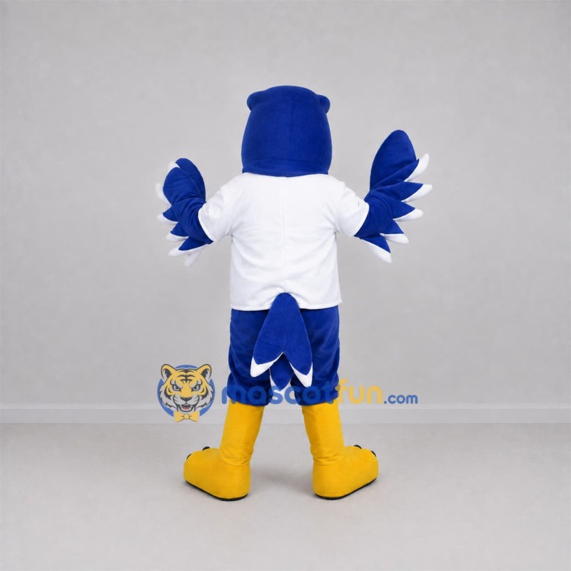 Custom Blue and White Bird Mascot Costume Adult Full Body Suit for Sports Events Custom Blue and White Bird Mascot Costume Adult Full Body Suit for Sports Events