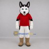 Custom Black and White Husky Dog Mascot Costume Adult Full Body Suit for School Events Custom Black and White Husky Dog Mascot Costume Adult Full Body Suit for School Events