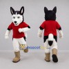 Custom Black and White Husky Dog Mascot Costume Adult Full Body Suit for School Events Custom Black and White Husky Dog Mascot Costume Adult Full Body Suit for School Events