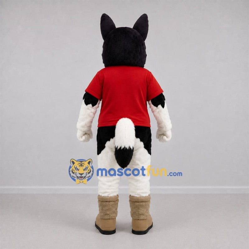 Custom Black and White Husky Dog Mascot Costume Adult Full Body Suit for School Events Custom Black and White Husky Dog Mascot Costume Adult Full Body Suit for School Events