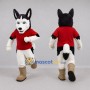 Custom Black and White Husky Dog Mascot Costume Adult Full Body Suit for School Events