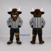 Custom Brown and White Referee Bull Mascot Costume Adult Full Body Suit for Sports Events Custom Brown and White Referee Bull Mascot Costume Adult Full Body Suit for Sports Events