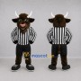Custom Brown and White Referee Bull Mascot Costume Adult Full Body Suit for Sports Events