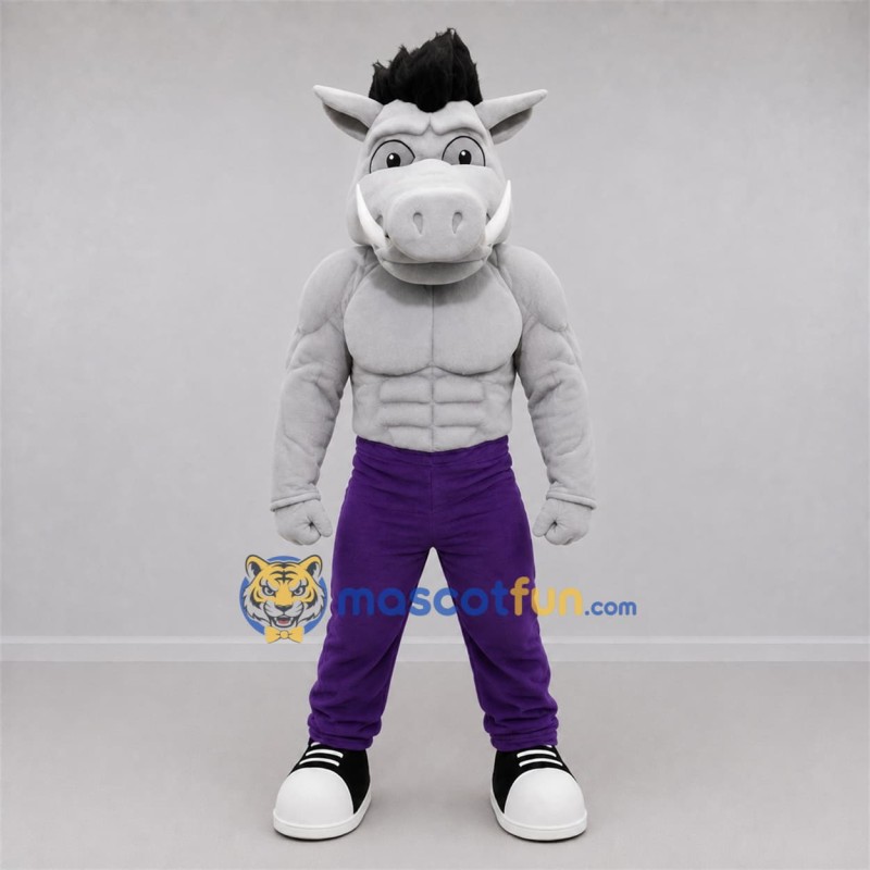 Custom Gray and Purple Horse Mascot Costume Adult Full Body Suit for Sports Events Custom Gray and Purple Horse Mascot Costume Adult Full Body Suit for Sports Events