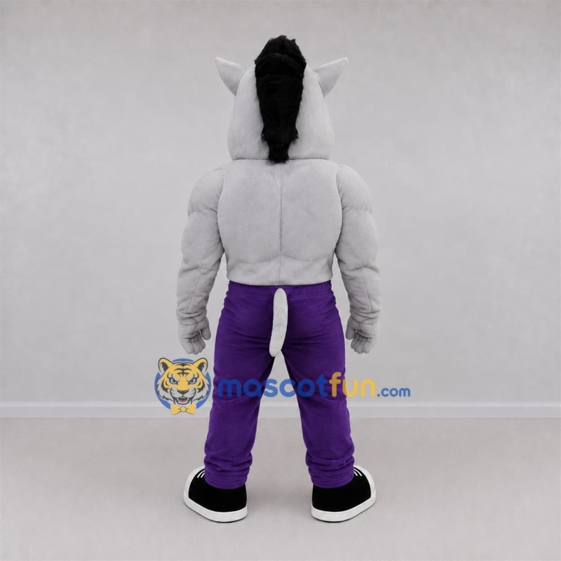 Custom Gray and Purple Horse Mascot Costume Adult Full Body Suit for Sports Events Custom Gray and Purple Horse Mascot Costume Adult Full Body Suit for Sports Events