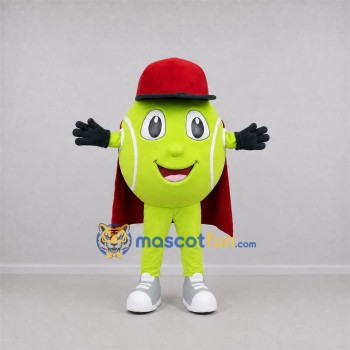 Custom Green and Red Tennis Ball Mascot Costume Adult Full Body Suit for Tennis Events