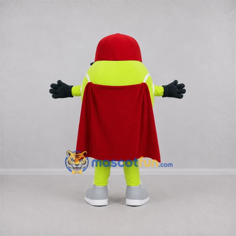 Custom Green and Red Tennis Ball Mascot Costume Adult Full Body Suit for Tennis Events Custom Green and Red Tennis Ball Mascot Costume Adult Full Body Suit for Tennis Events