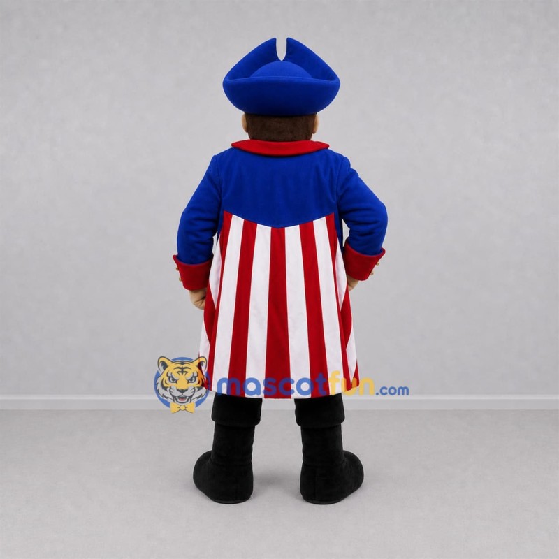 Custom Blue and Red Patriot Mascot Costume Adult Full Body Suit for Patriotic Events