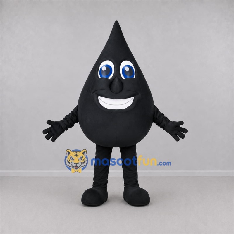 Custom Black Oil Drop Mascot Costume Adult Full Body Suit for Energy Events Custom Black Oil Drop Mascot Costume Adult Full Body Suit for Energy Events