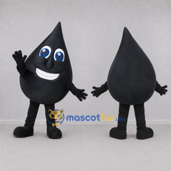 Custom Black Oil Drop Mascot Costume Adult Full Body Suit for Energy Events