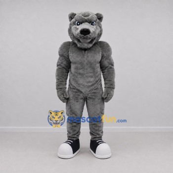 Custom Gray Bear Mascot Costume Adult Full Body Suit for Sports Events Custom Gray Bear Mascot Costume Adult Full Body Suit for Sports Events