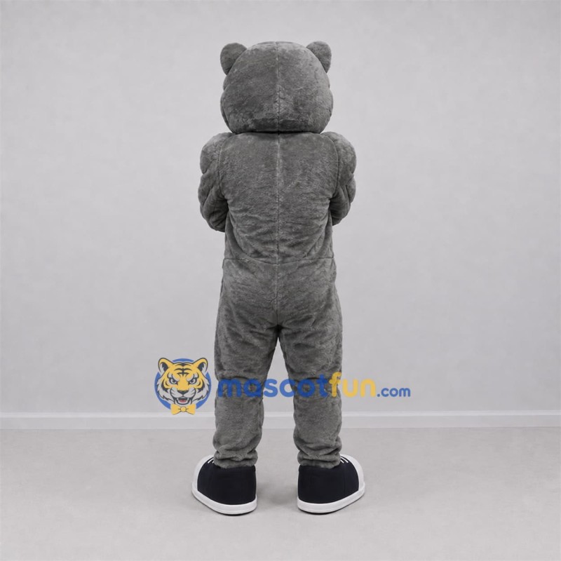 Custom Gray Bear Mascot Costume Adult Full Body Suit for Sports Events