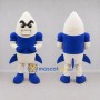 Custom White and Blue Rocket Mascot Costume Adult Full Body Suit for Space Events