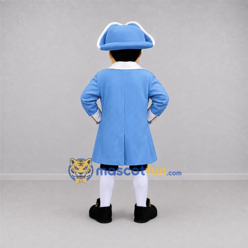 Custom Blue and White Colonial Patriot Mascot Costume Adult Full Body Suit for Historical Events Custom Blue and White Colonial Patriot Mascot Costume Adult Full Body Suit for Historical Events