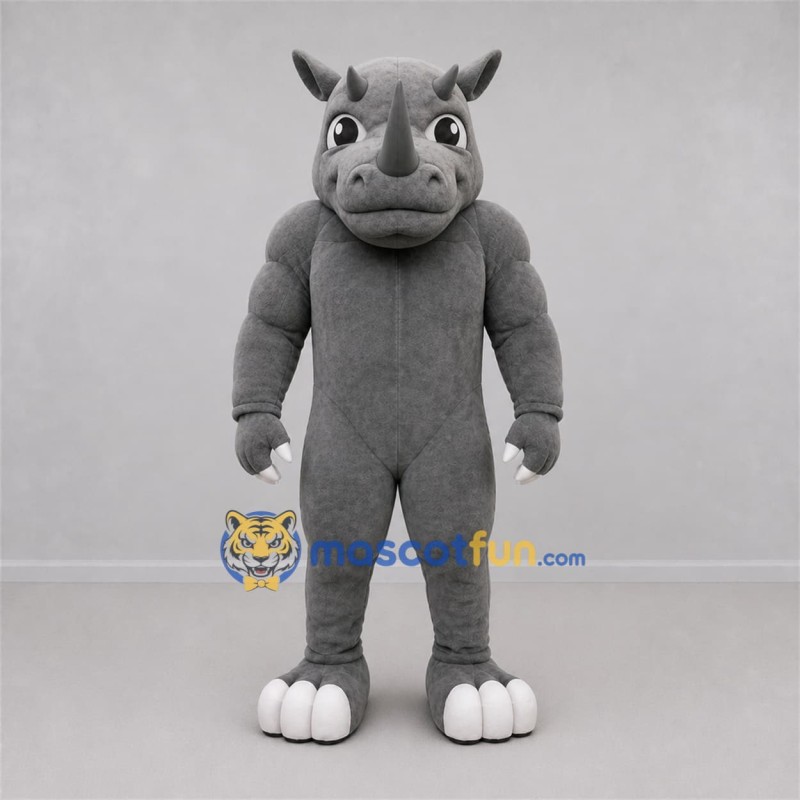 Custom Gray Rhinoceros Mascot Costume Adult Full Body Suit for Wildlife Events Custom Gray Rhinoceros Mascot Costume Adult Full Body Suit for Wildlife Events