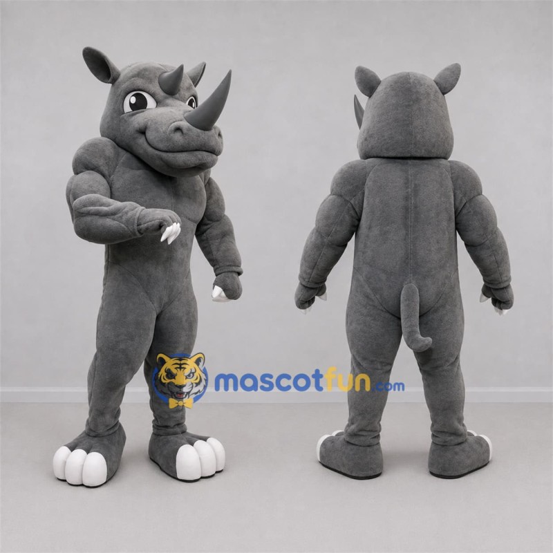 Custom Gray Rhinoceros Mascot Costume Adult Full Body Suit for Wildlife Events Custom Gray Rhinoceros Mascot Costume Adult Full Body Suit for Wildlife Events