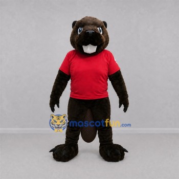 Custom Brown and Red Beaver Mascot Costume Adult Full Body Suit for Wildlife Events