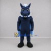 Custom Navy and Light Blue Superhero Horse Mascot Costume Adult Full Body Suit for Sports Events Custom Navy and Light Blue Superhero Horse Mascot Costume Adult Full Body Suit for Sports Events