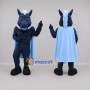 Custom Navy and Light Blue Superhero Horse Mascot Costume Adult Full Body Suit for Sports Events