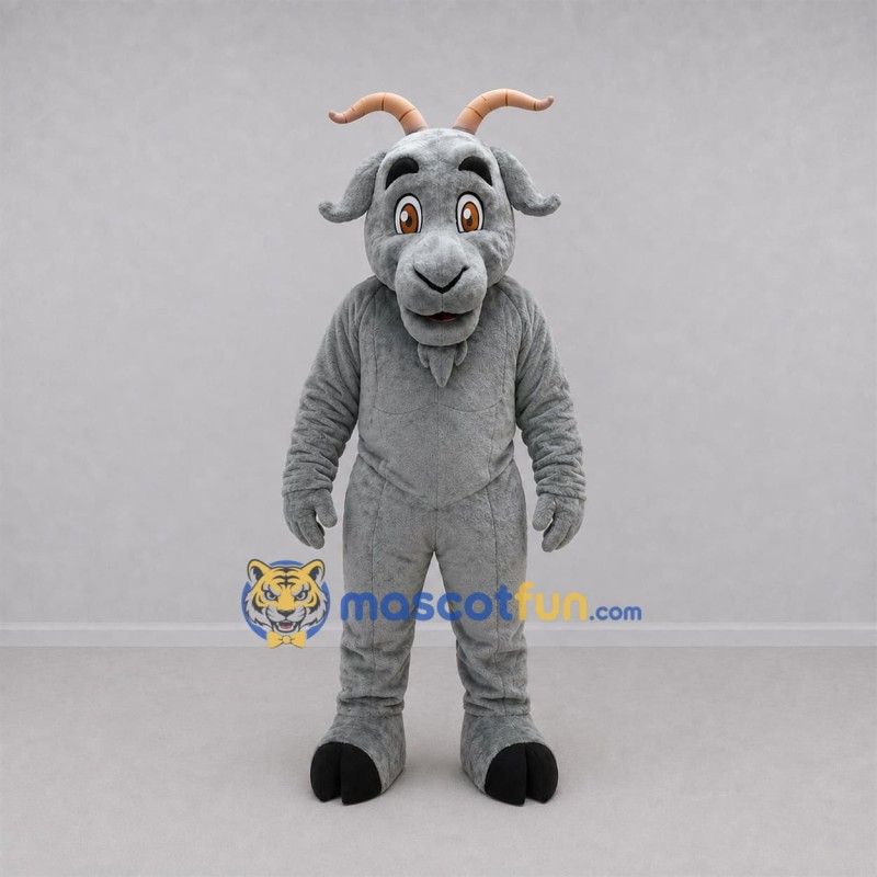 Custom Gray Goat Mascot Costume Adult Full Body Suit for Farm Events Custom Gray Goat Mascot Costume Adult Full Body Suit for Farm Events