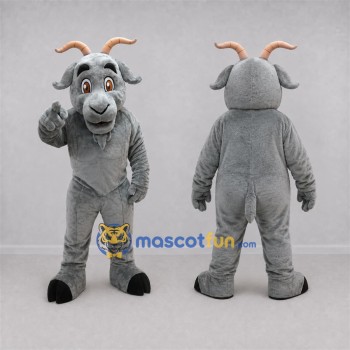 Custom Gray Goat Mascot Costume Adult Full Body Suit for Farm Events