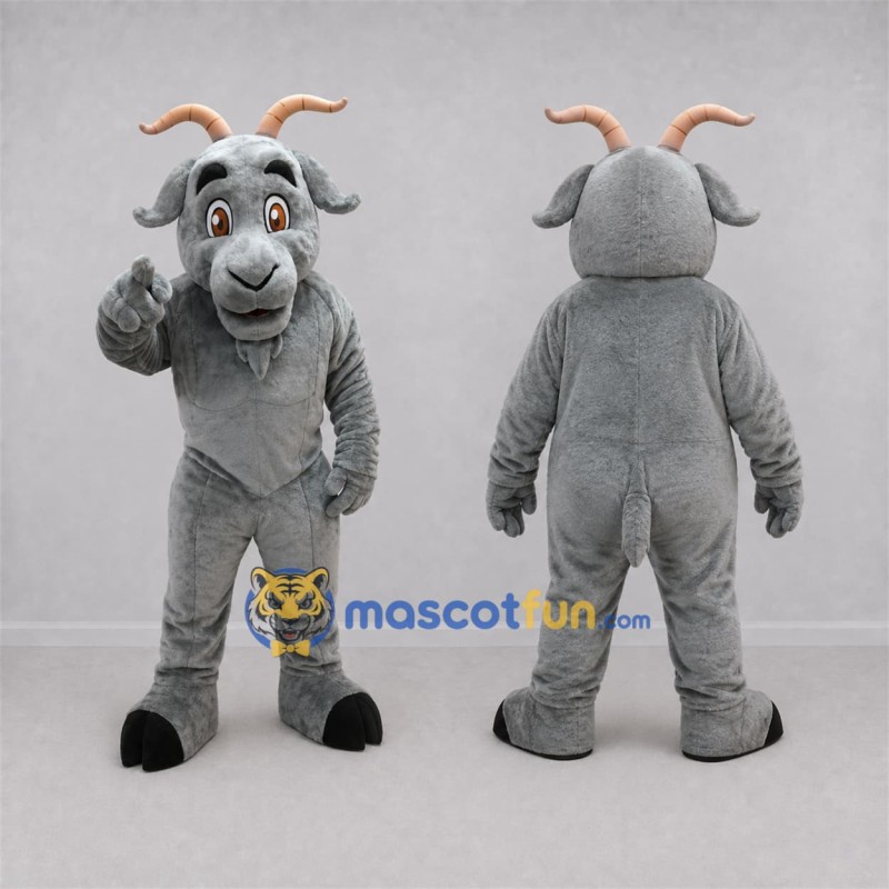 Custom Gray Goat Mascot Costume Adult Full Body Suit for Farm Events Custom Gray Goat Mascot Costume Adult Full Body Suit for Farm Events