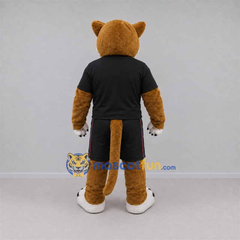 Custom Tan and Black Cougar Mascot Costume Adult Full Body Suit for Sports Events