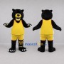Custom Black and Yellow Bear Mascot Costume Adult Full Body Suit for Sports Events