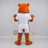 Custom Orange and White Leopard Mascot Costume Adult Full Body Suit for Sports Events Custom Orange and White Leopard Mascot Costume Adult Full Body Suit for Sports Events
