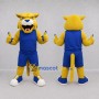 Custom Yellow and Blue Wildcat Mascot Costume Adult Full Body Suit for Sports Events