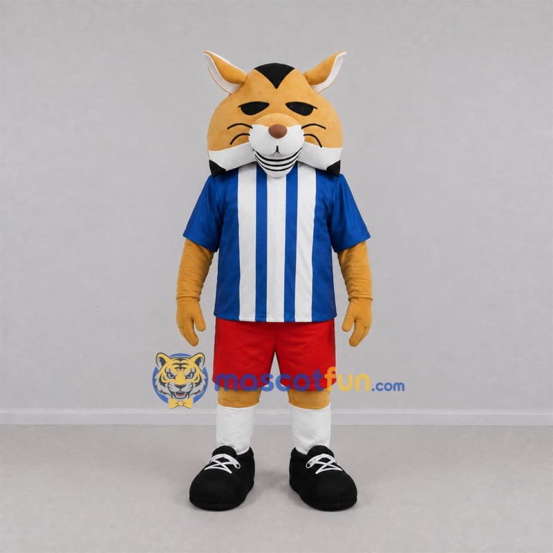 Custom Yellow and Blue Cat Mascot Costume Adult Full Body Suit for Sports Events Custom Yellow and Blue Cat Mascot Costume Adult Full Body Suit for Sports Events