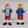 Custom Yellow and Blue Cat Mascot Costume Adult Full Body Suit for Sports Events Custom Yellow and Blue Cat Mascot Costume Adult Full Body Suit for Sports Events