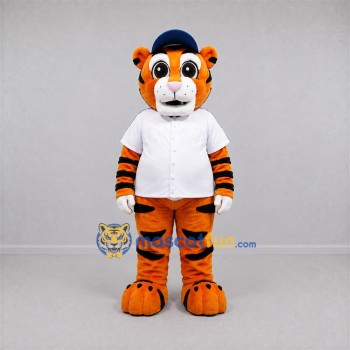 Custom Orange and White Tiger Mascot Costume Adult Full Body Suit for Baseball Games Custom Orange and White Tiger Mascot Costume Adult Full Body Suit for Baseball Games
