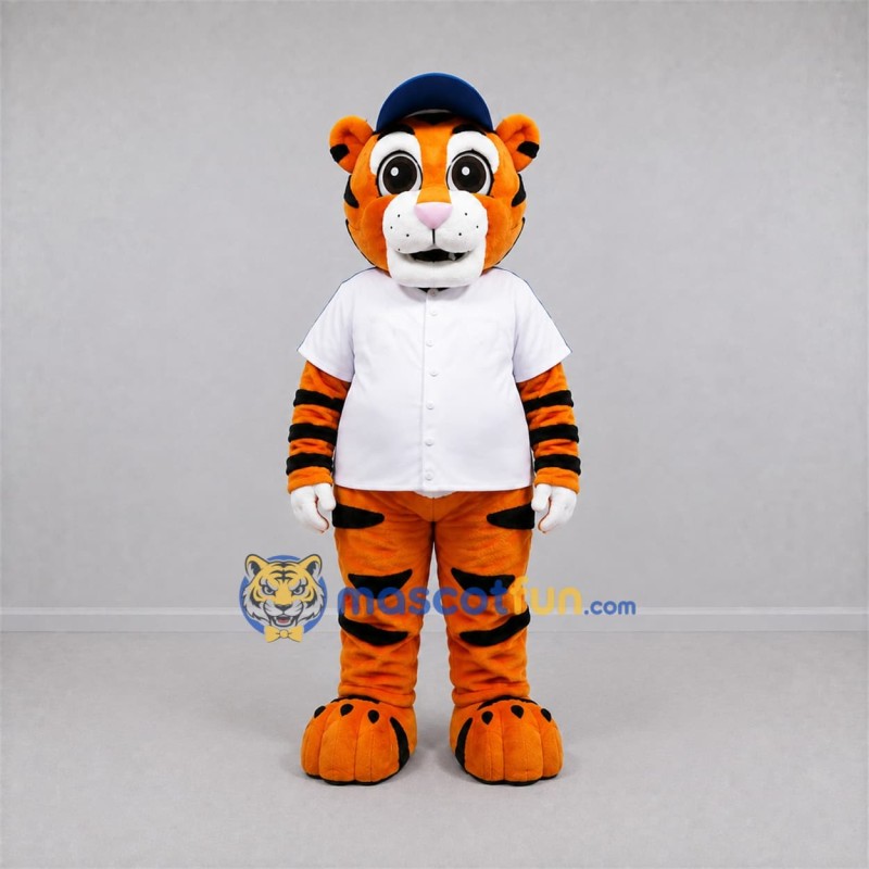 Custom Orange and White Tiger Mascot Costume Adult Full Body Suit for Baseball Games Custom Orange and White Tiger Mascot Costume Adult Full Body Suit for Baseball Games