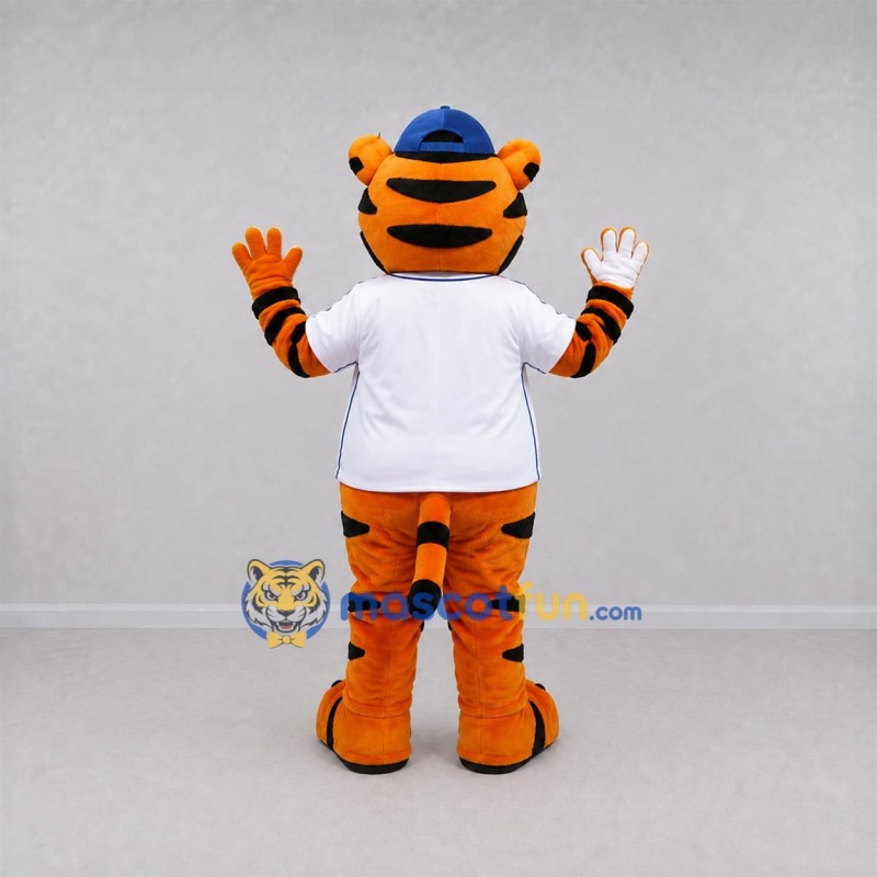 Custom Orange and White Tiger Mascot Costume Adult Full Body Suit for Baseball Games Custom Orange and White Tiger Mascot Costume Adult Full Body Suit for Baseball Games