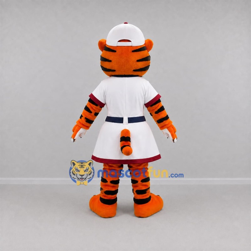 Custom Orange and White Tiger Mascot Costume Adult Full Body Suit for Baseball Games Custom Orange and White Tiger Mascot Costume Adult Full Body Suit for Baseball Games