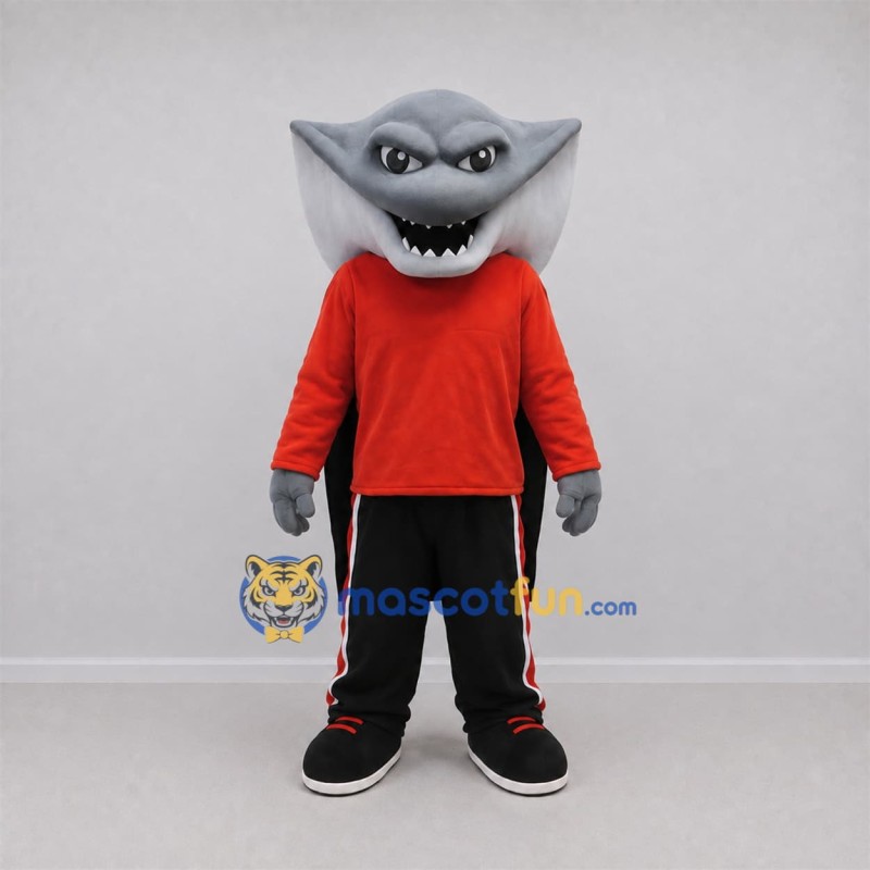 Custom Gray and Red Stingray Mascot Costume Adult Full Body Suit for Sports Events Custom Gray and Red Stingray Mascot Costume Adult Full Body Suit for Sports Events