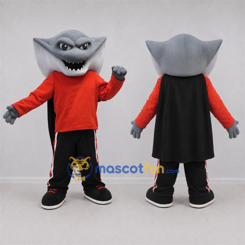 Custom Gray and Red Stingray Mascot Costume Adult Full Body Suit for Sports Events Custom Gray and Red Stingray Mascot Costume Adult Full Body Suit for Sports Events