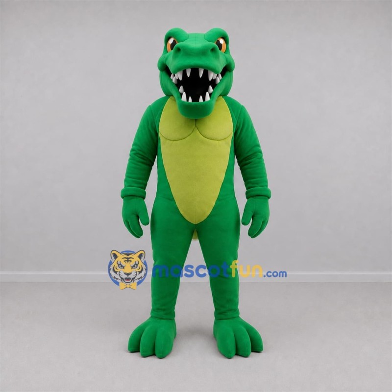 Custom Green and Yellow Crocodile Mascot Costume Adult Full Body Suit for Reptile Events Custom Green and Yellow Crocodile Mascot Costume Adult Full Body Suit for Reptile Events