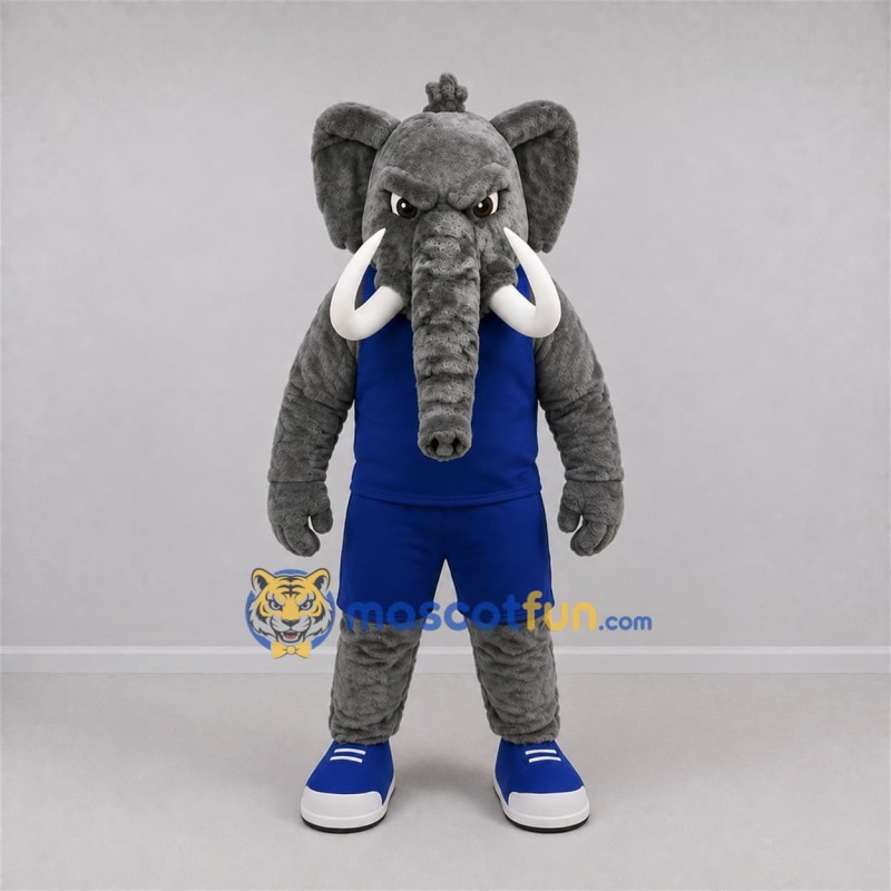 Custom Gray and Blue Elephant Mascot Costume Adult Full Body Suit for Sports Events Custom Gray and Blue Elephant Mascot Costume Adult Full Body Suit for Sports Events
