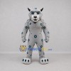 Custom White and Teal Leopard Mascot Costume Adult Full Body Suit for Sports Events Custom White and Teal Leopard Mascot Costume Adult Full Body Suit for Sports Events