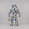 Custom White and Teal Leopard Mascot Costume Adult Full Body Suit for Sports Events Custom White and Teal Leopard Mascot Costume Adult Full Body Suit for Sports Events