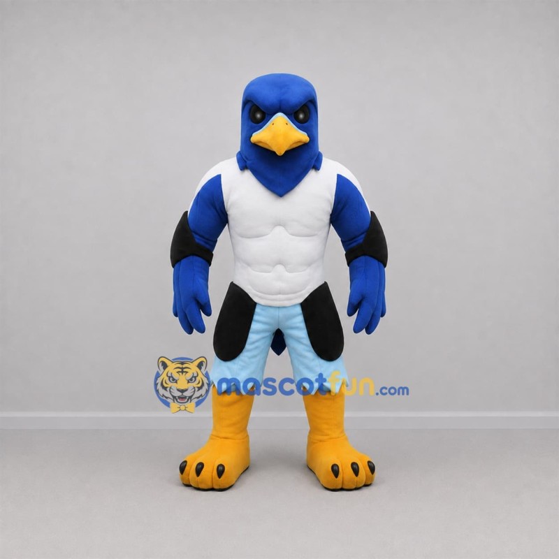 Custom Blue and White Bird Mascot Costume Adult Full Body Suit for Sports Events Custom Blue and White Bird Mascot Costume Adult Full Body Suit for Sports Events