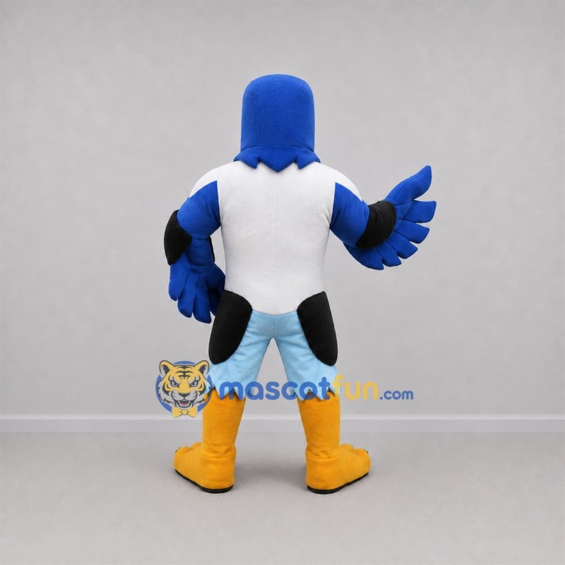 Custom Blue and White Bird Mascot Costume Adult Full Body Suit for Sports Events Custom Blue and White Bird Mascot Costume Adult Full Body Suit for Sports Events