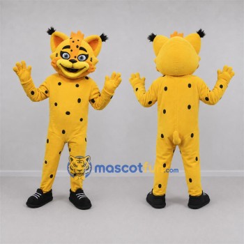 Custom Yellow and Black Lynx Mascot Costume Adult Full Body Suit for Wildlife Events