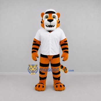 Custom Orange and White Tiger Mascot Costume Adult Full Body Suit for Baseball Games Custom Orange and White Tiger Mascot Costume Adult Full Body Suit for Baseball Games