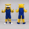Custom Yellow and Blue Wildcat Mascot Costume Adult Full Body Suit for Sports Events Custom Yellow and Blue Wildcat Mascot Costume Adult Full Body Suit for Sports Events