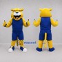Custom Yellow and Blue Wildcat Mascot Costume Adult Full Body Suit for Sports Events